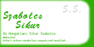 szabolcs sikur business card